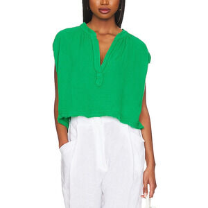 9 Seed 'Idyllwild' Green Gauze Top Size S